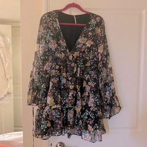 Free People Long-Sleeve Floral Dress
